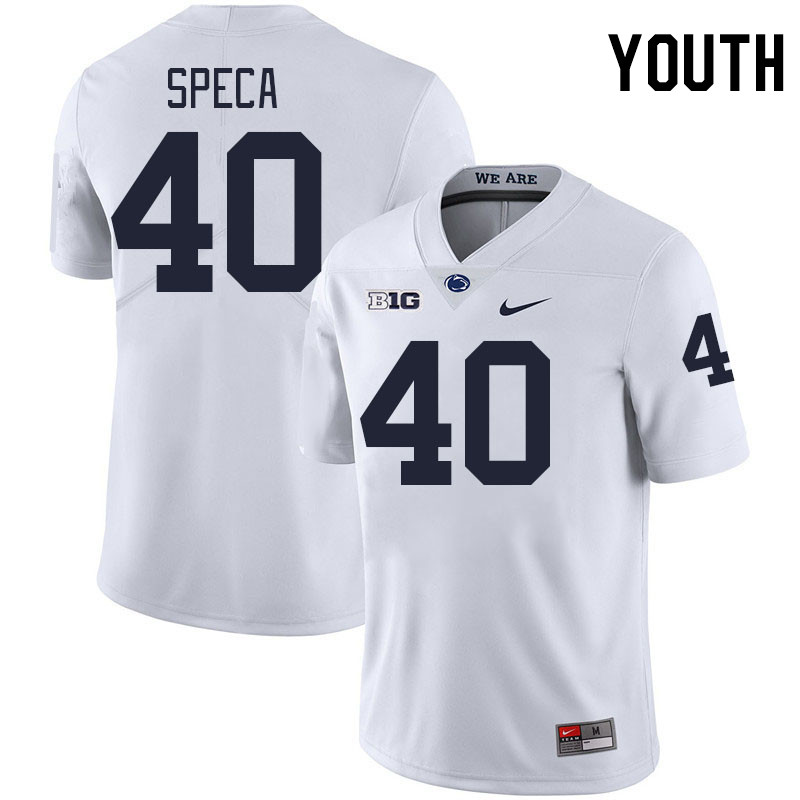 Youth #40 Anthony Speca Penn State Nittany Lions College Football Jerseys Stitched-White